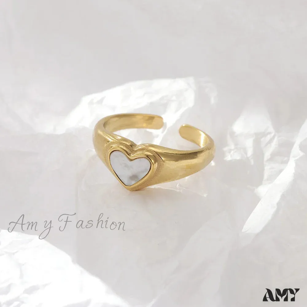 Amy Fashion - Titanium Steel Fashion Romantic Heart Rings