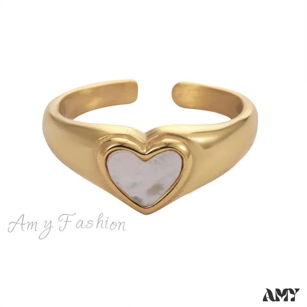 Amy Fashion - Titanium Steel Fashion Romantic Heart Rings