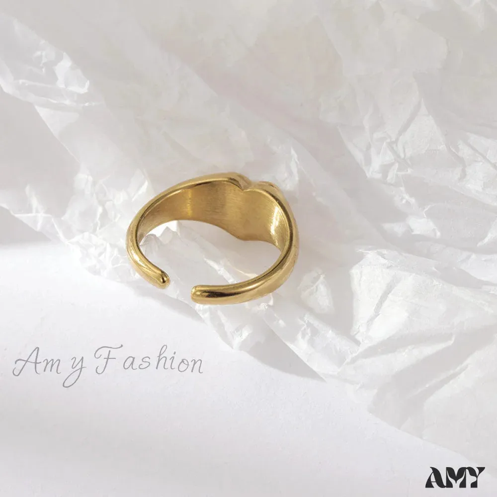 Amy Fashion - Titanium Steel Fashion Romantic Heart Rings