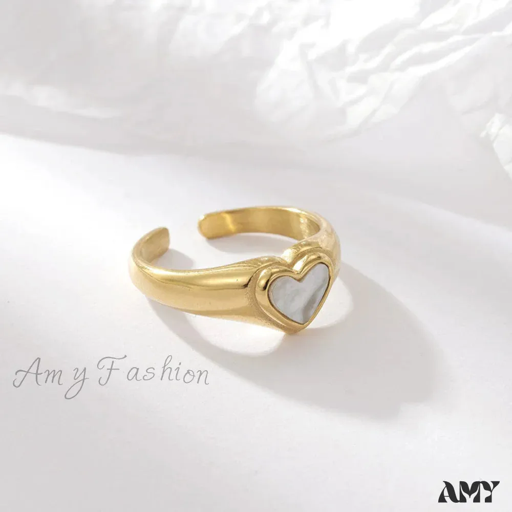 Amy Fashion - Titanium Steel Fashion Romantic Heart Rings