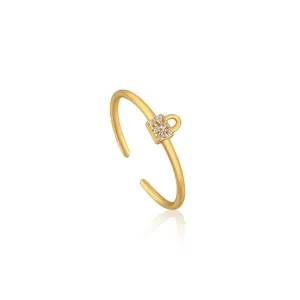 Ania Haie Padlock Sparkle Adjustable Rings