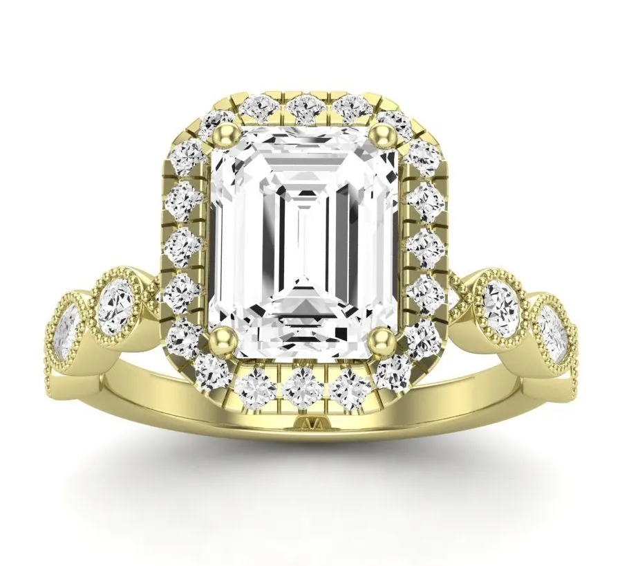 Aubretia - Emerald Lab Diamond Engagement Ring (IGI Certified)