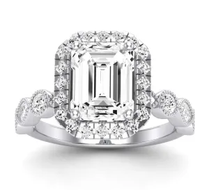 Aubretia - Emerald Lab Diamond Engagement Ring (IGI Certified)