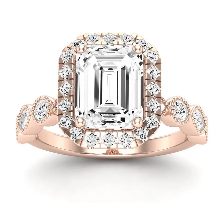 Aubretia - Emerald Lab Diamond Engagement Ring (IGI Certified)