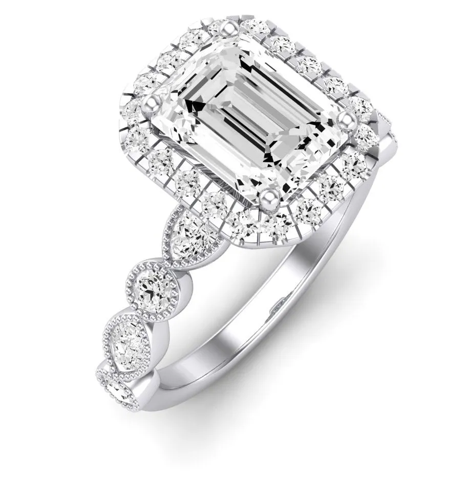 Aubretia - Emerald Lab Diamond Engagement Ring (IGI Certified)