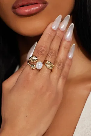 Basking In It 4 Piece Ring Set - Gold