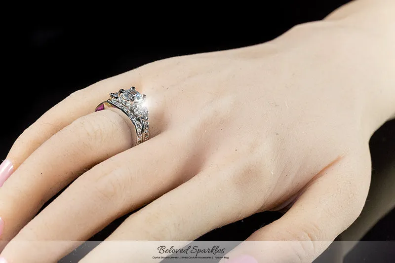 Bella 1ct Round Triplet Stone Engagement Ring Set | 4ct