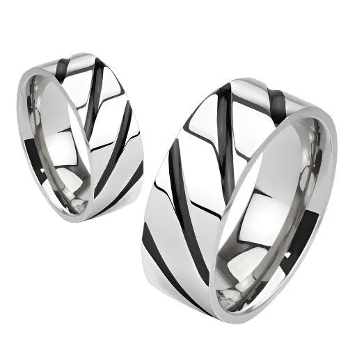 BLACK STRIP 8mm MEN'S TITANIUM RING