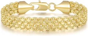 Bracelet 14K Gold Bracelets for Women Gold Bracelets for Women's Widen Chain Bracelet Jewelry Gift for Women 6.5/7/7.5/8/8.5in