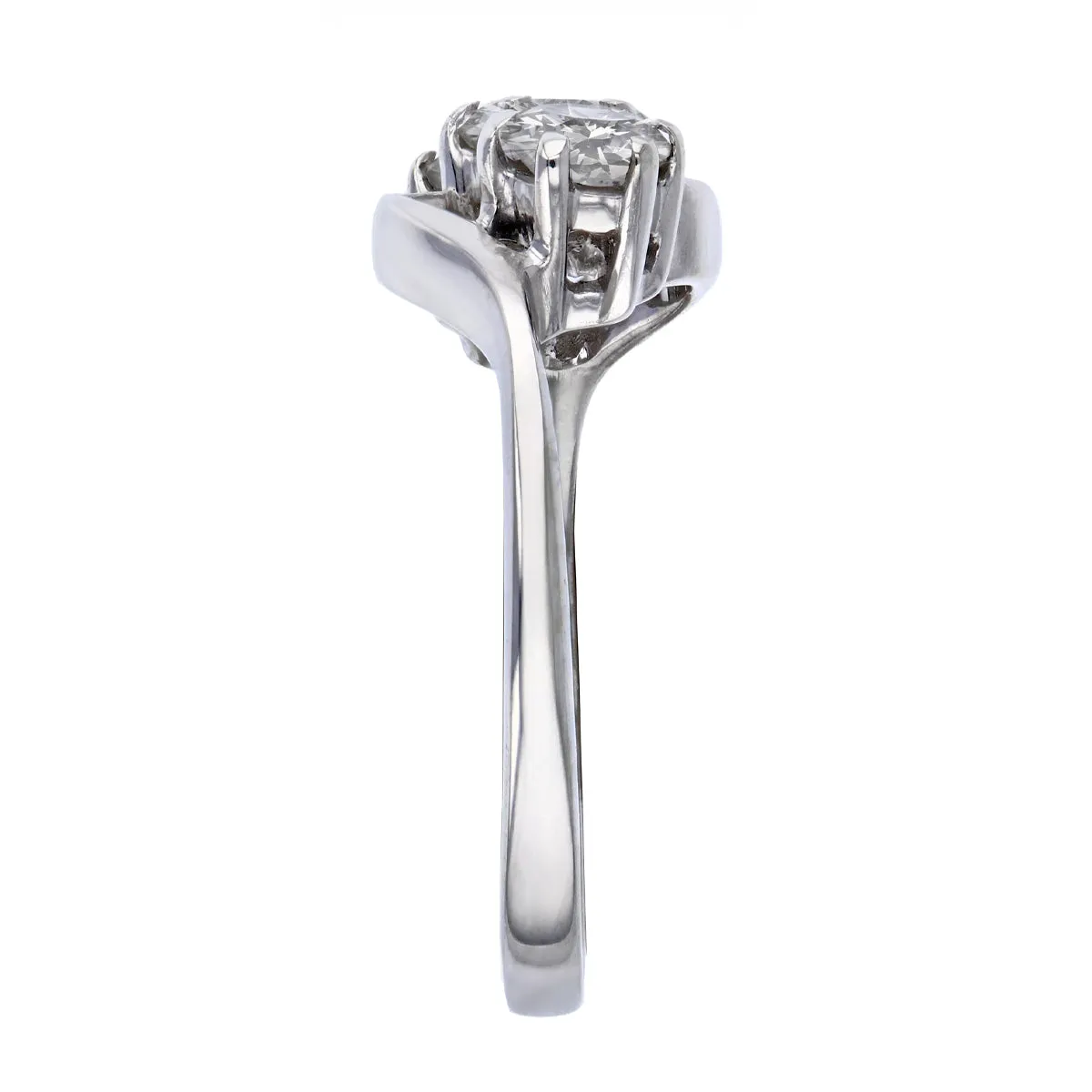 Brilliant Round Cut Diamond and Twist Ring | Pre-Loved | 18K White Gold
