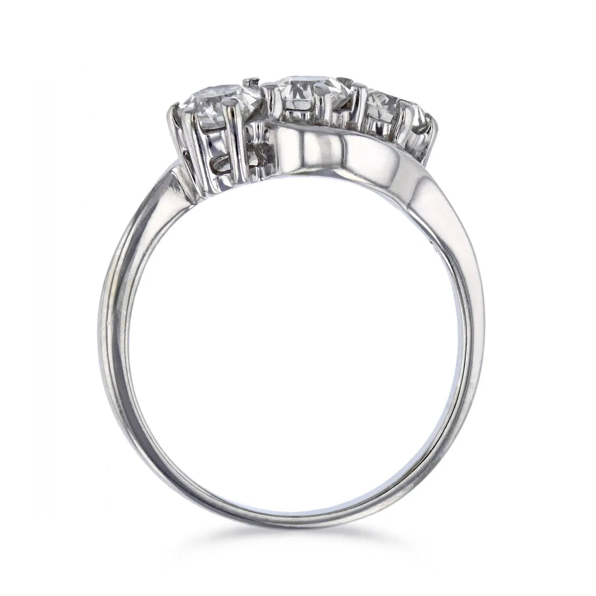 Brilliant Round Cut Diamond and Twist Ring | Pre-Loved | 18K White Gold