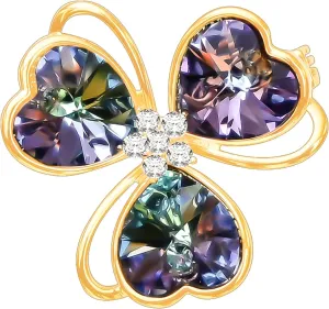 Brooches For Women,14k Gold Plated Copper,Crystal Brooch, Lucky GrassLove Brooch, Heart Brooches, Brooches Pin for Birthday, Christmas,Valentines, Wedding Parties, Anniversaries