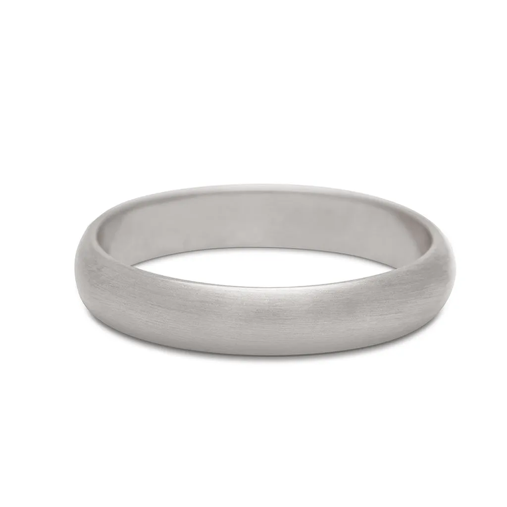 Brushed Classic Half Round Band - 14k Gold, 4mm