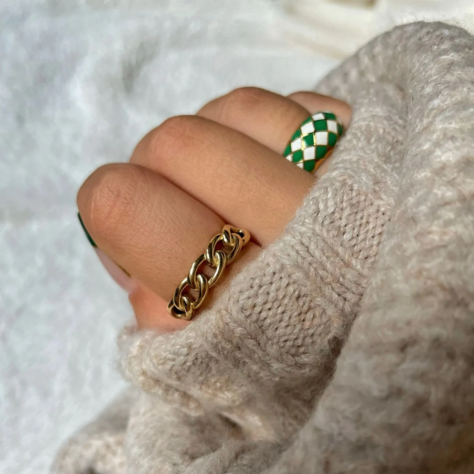 Checker Ring - Black And White