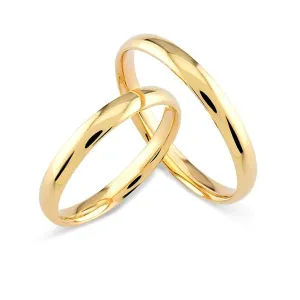 Classic 2mm 14k 18k Gold Wedding Band Ring - Dome Comfort Fit His and Hers Matching Bands, Custom Engraved Promise Ring