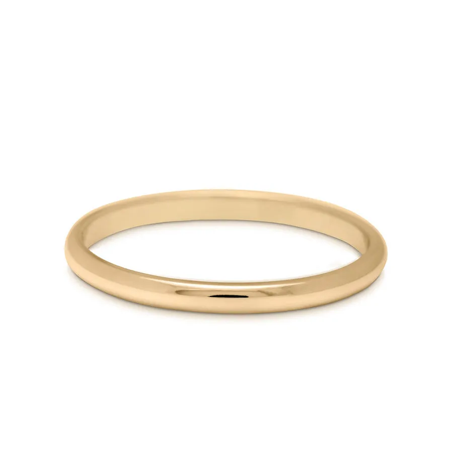 Classic Half Round Band - 14k Gold, 2mm