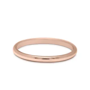 Classic Half Round Band - 14k Gold, 2mm