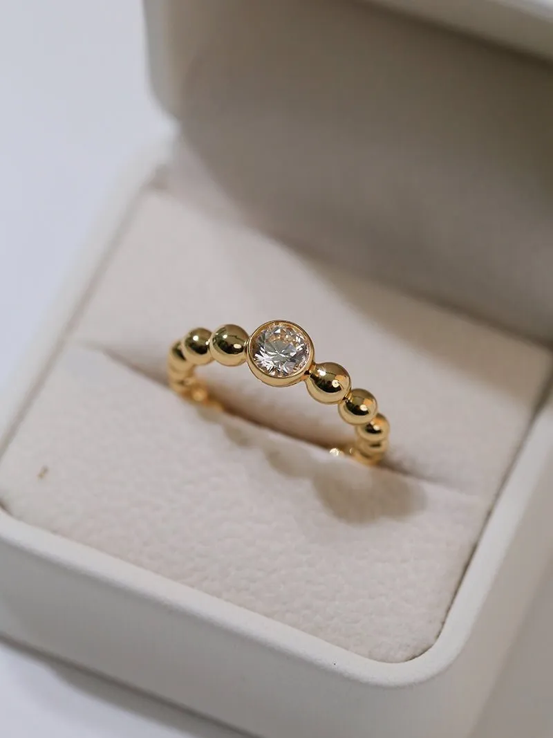 Classic Single Layer Bubble Diamond Stacking Ring