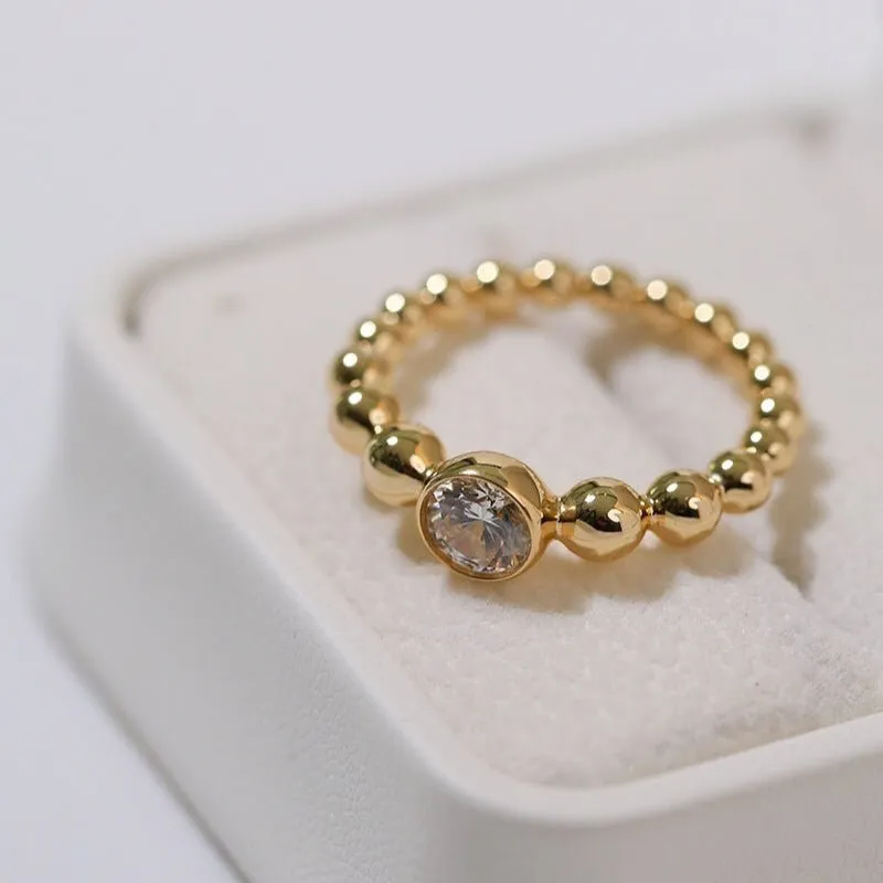 Classic Single Layer Bubble Diamond Stacking Ring