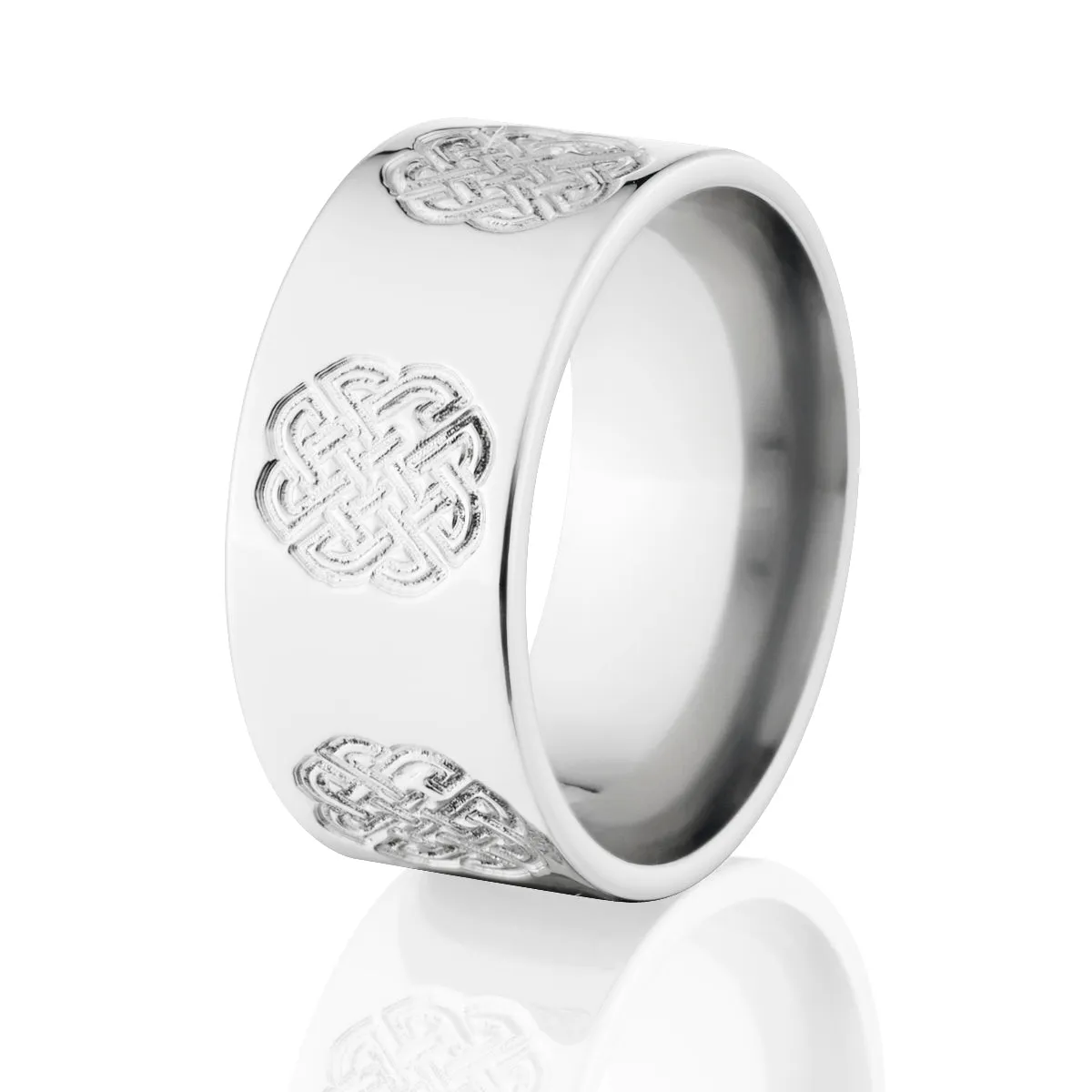 Custom Carved Celtic Rings, Cobalt Wedding Band