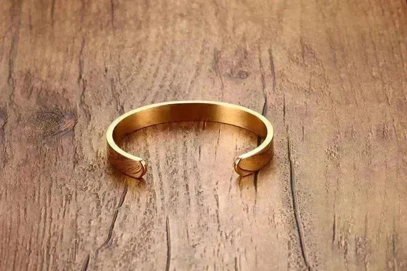 Custom Laser Engraving Smooth Stainless Steel Fine Bangle Jewelry C-shaped Bracelet