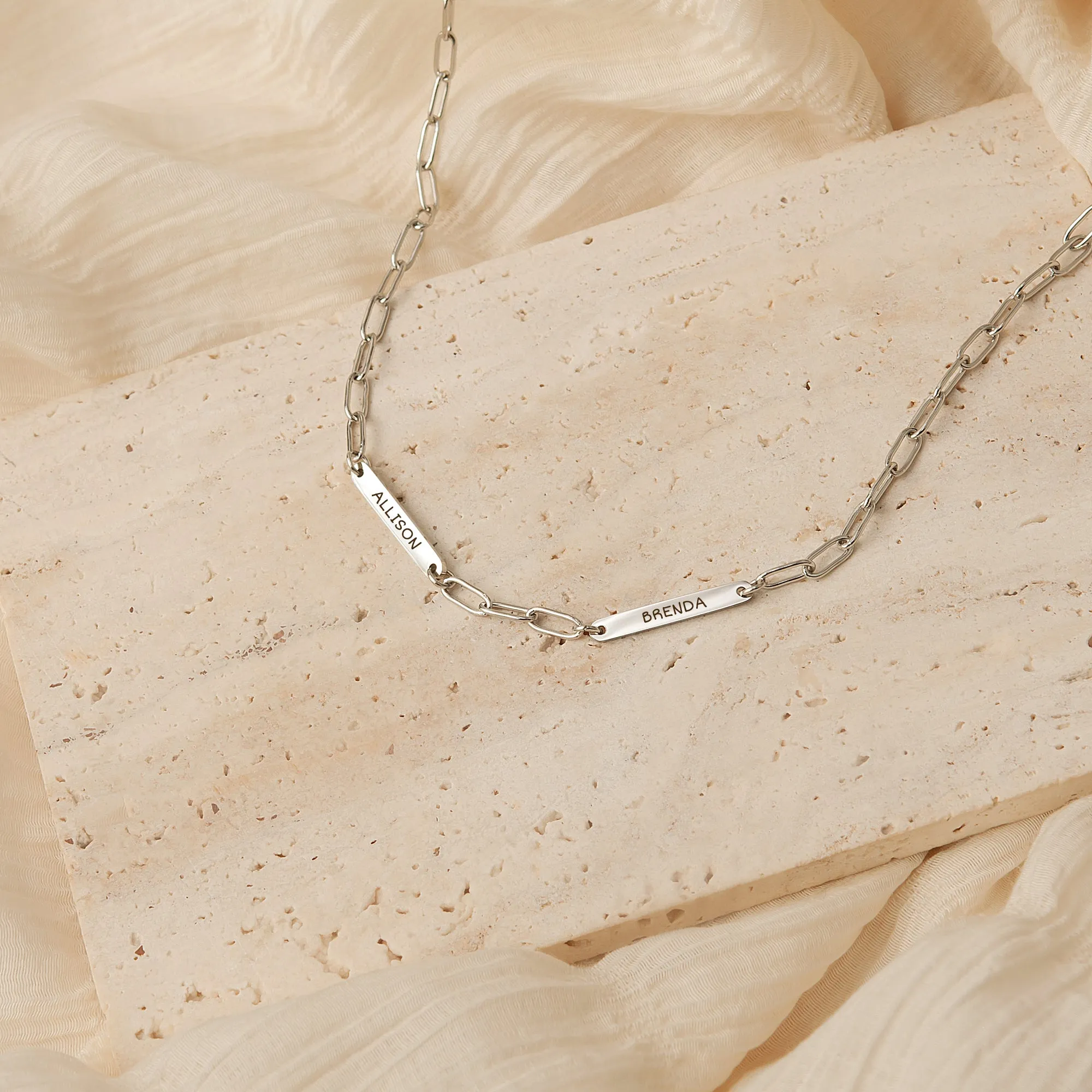 Custom Women's Paper Clip Stainless Steel Chain Necklace