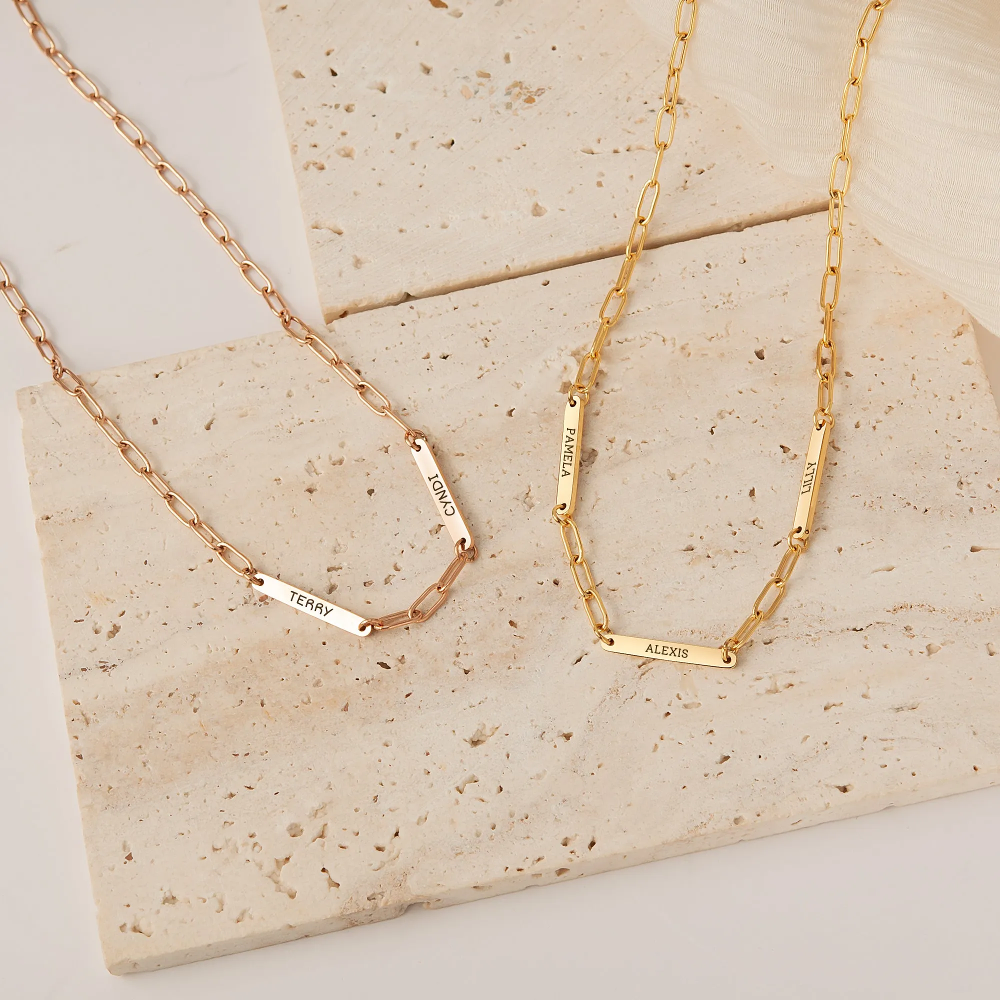 Custom Women's Paper Clip Stainless Steel Chain Necklace