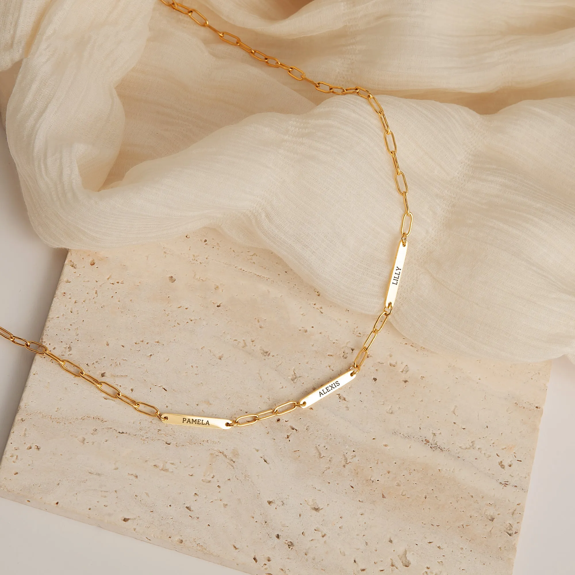 Custom Women's Paper Clip Stainless Steel Chain Necklace