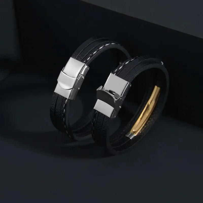 Customizable Leather Date Bracelets with Engraved Personalization