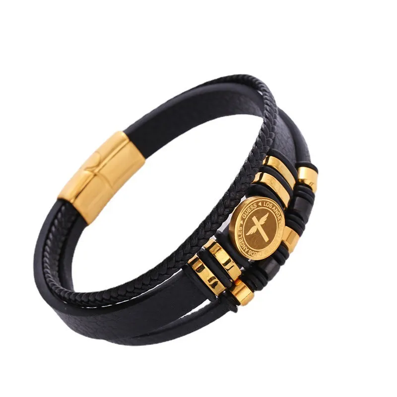 Cute & Edgy Men Irregular Rhombus Titanium Steel Electroplating Bracelets