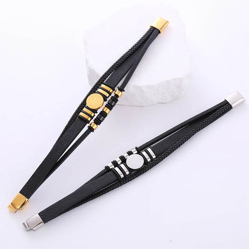 Cute & Edgy Men Irregular Rhombus Titanium Steel Electroplating Bracelets