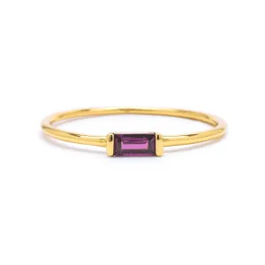 Delicate Baguette Pyrope Ring