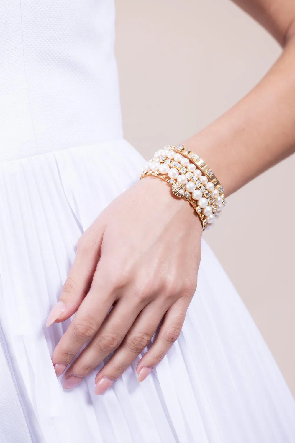 Diamond Cross Rose Quartz Bracelet