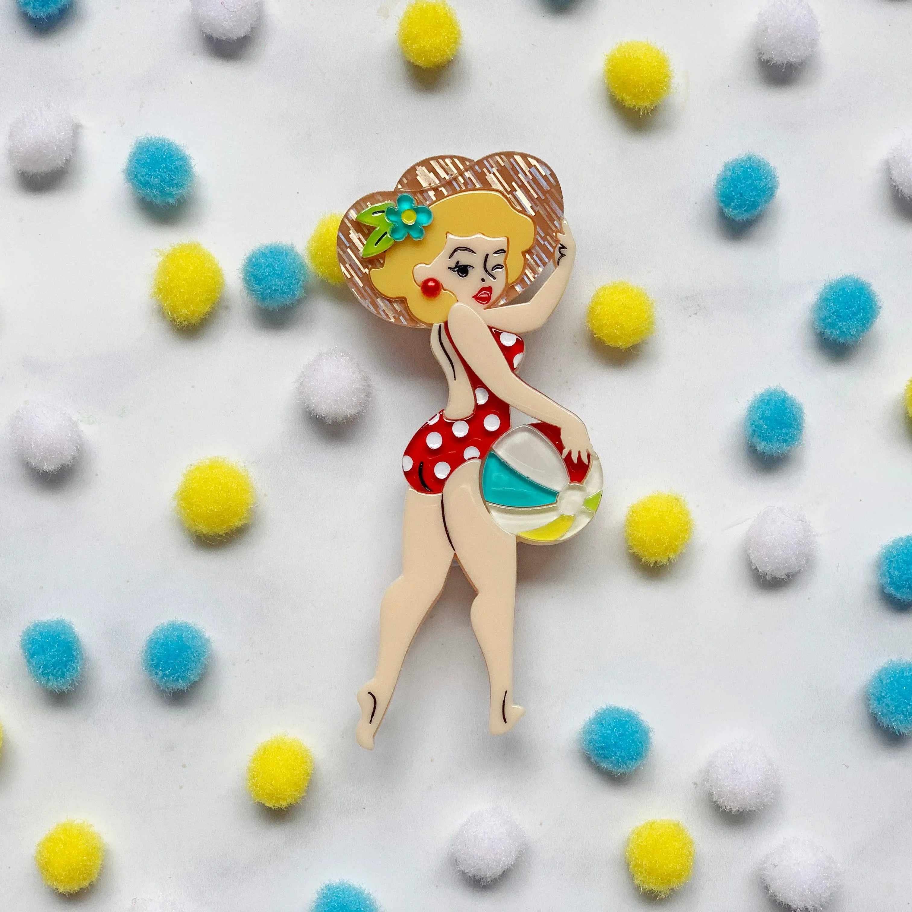 Don't Worry, Beach Happy Brooch by Lipstick & Chrome
