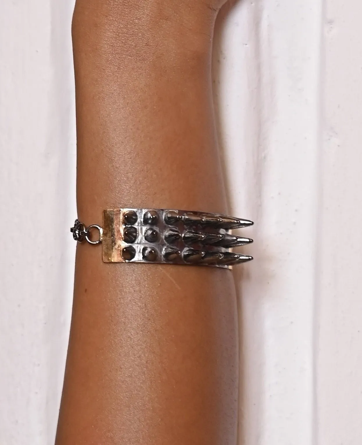 Edgy Elegance Dual Color Spike Bracelet