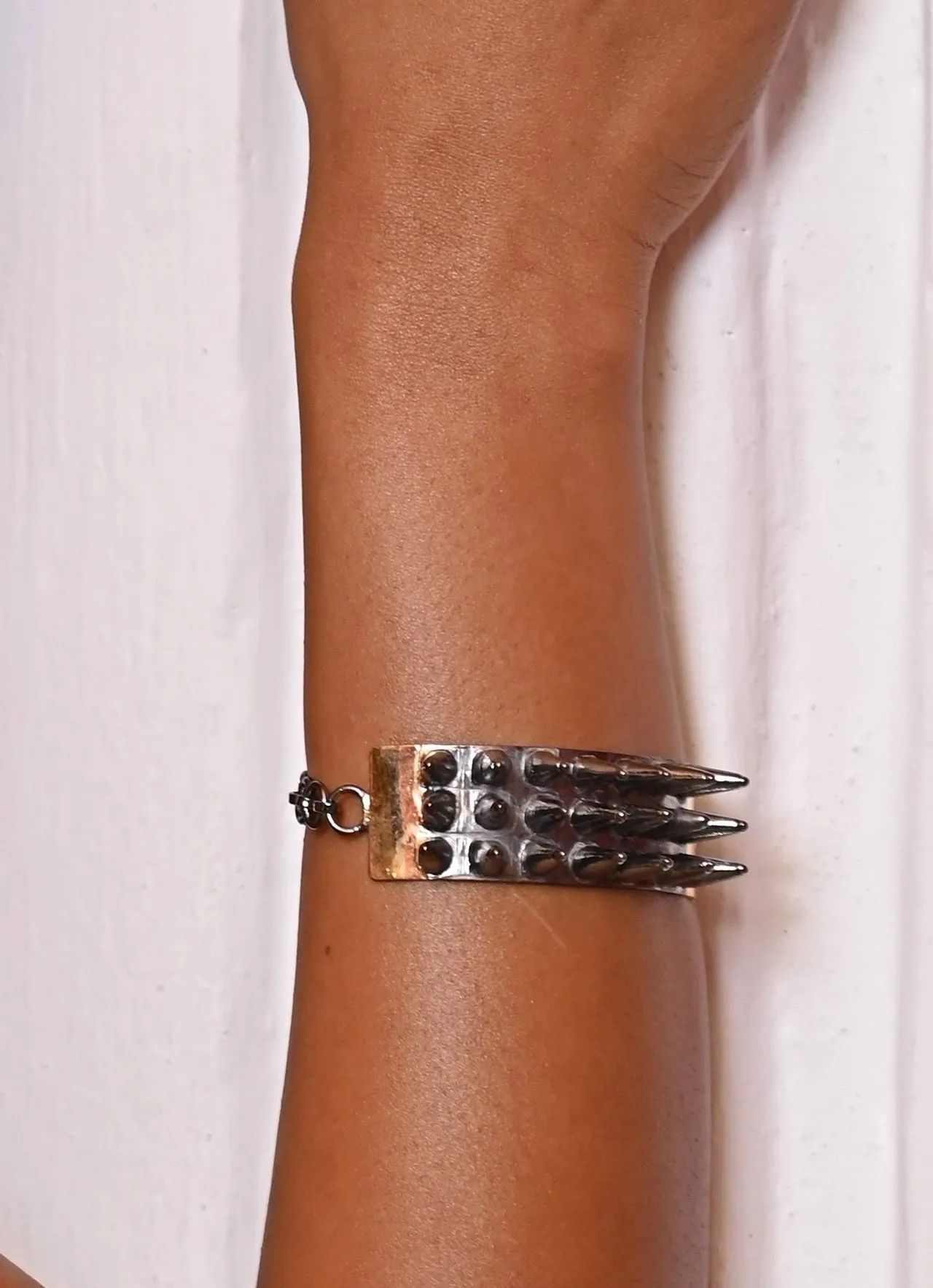 Edgy Elegance Dual Color Spike Bracelet