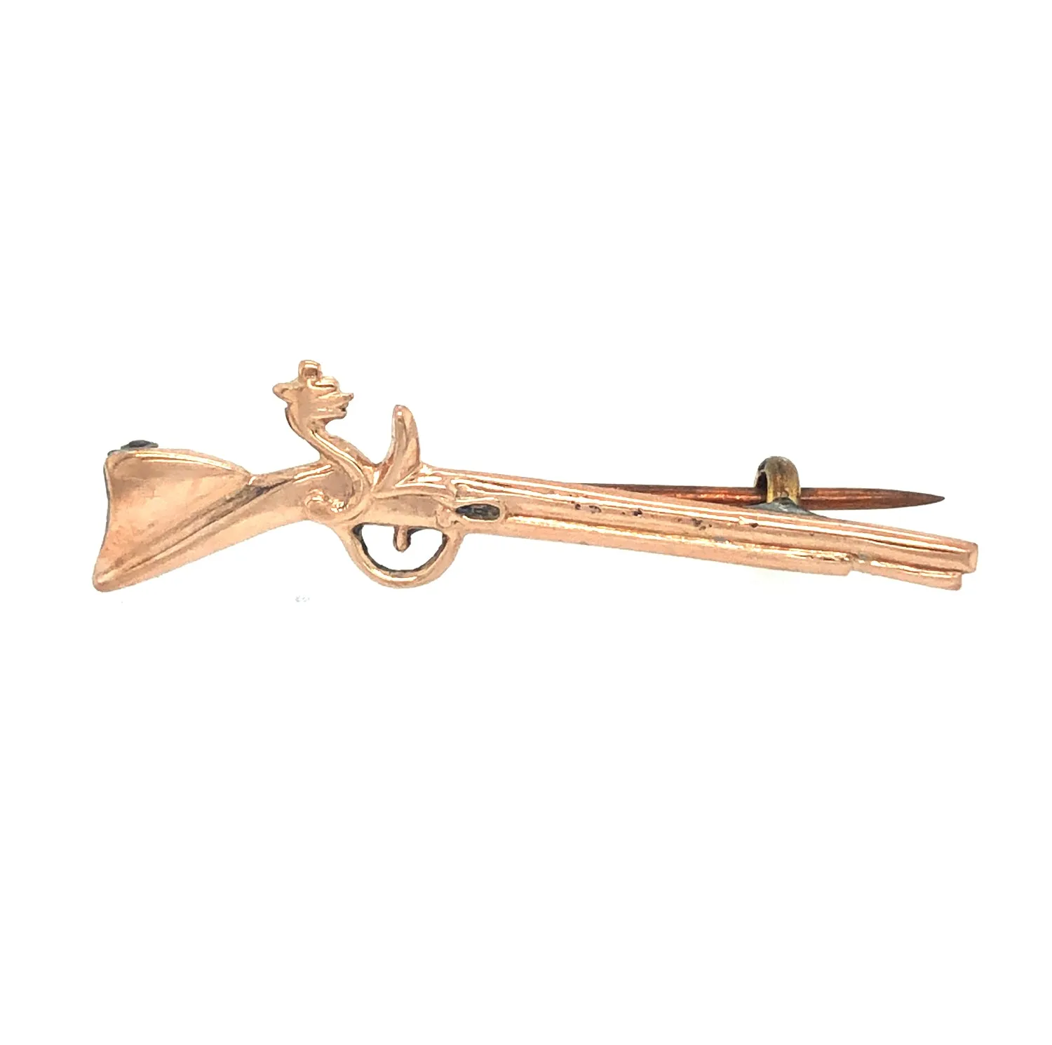Edwardian 15ct Gold Shot Gun Flat Brooch