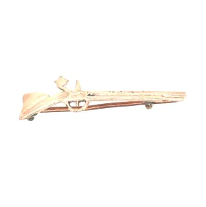 Edwardian 15ct Gold Shot Gun Flat Brooch