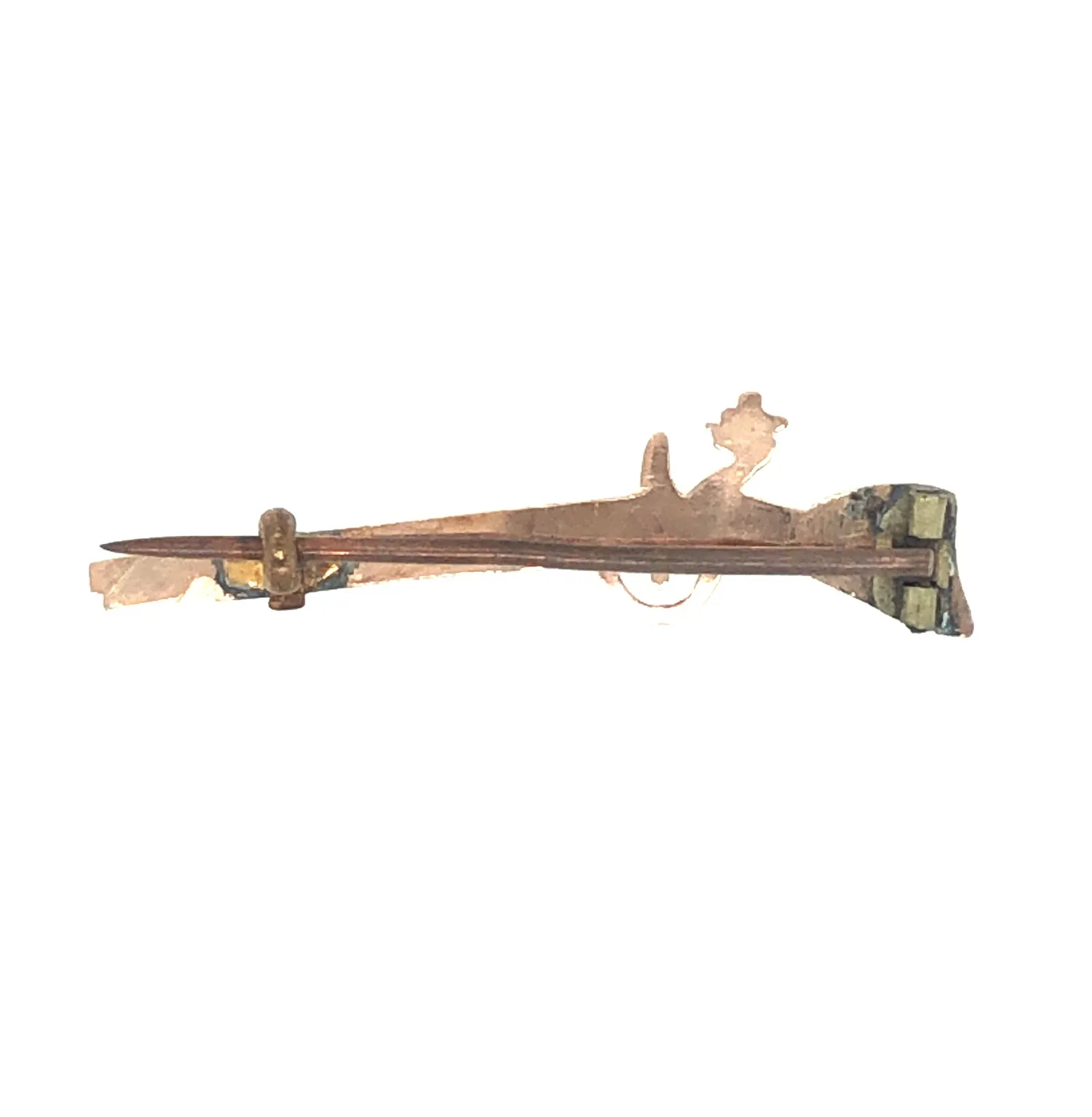 Edwardian 15ct Gold Shot Gun Flat Brooch