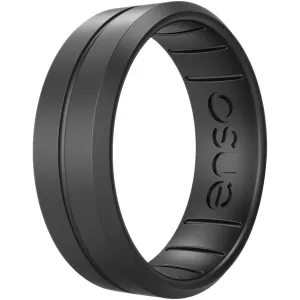 Enso Rings Classic Contour Elements Series Silicone Ring - Black Pearl