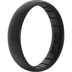 Enso Rings Thin Elements Series Silicone Ring - Black Pearl