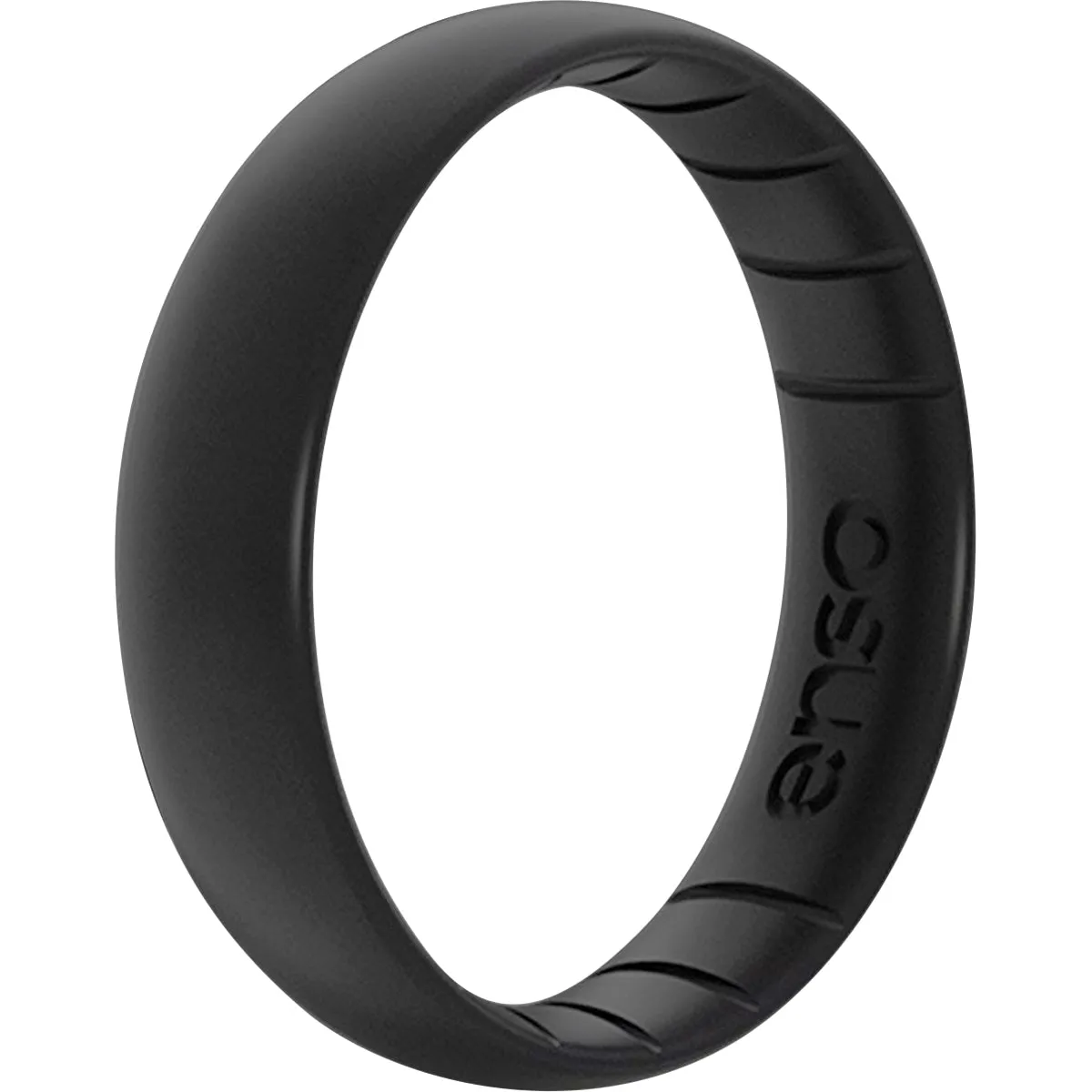 Enso Rings Thin Elements Series Silicone Ring - Black Pearl