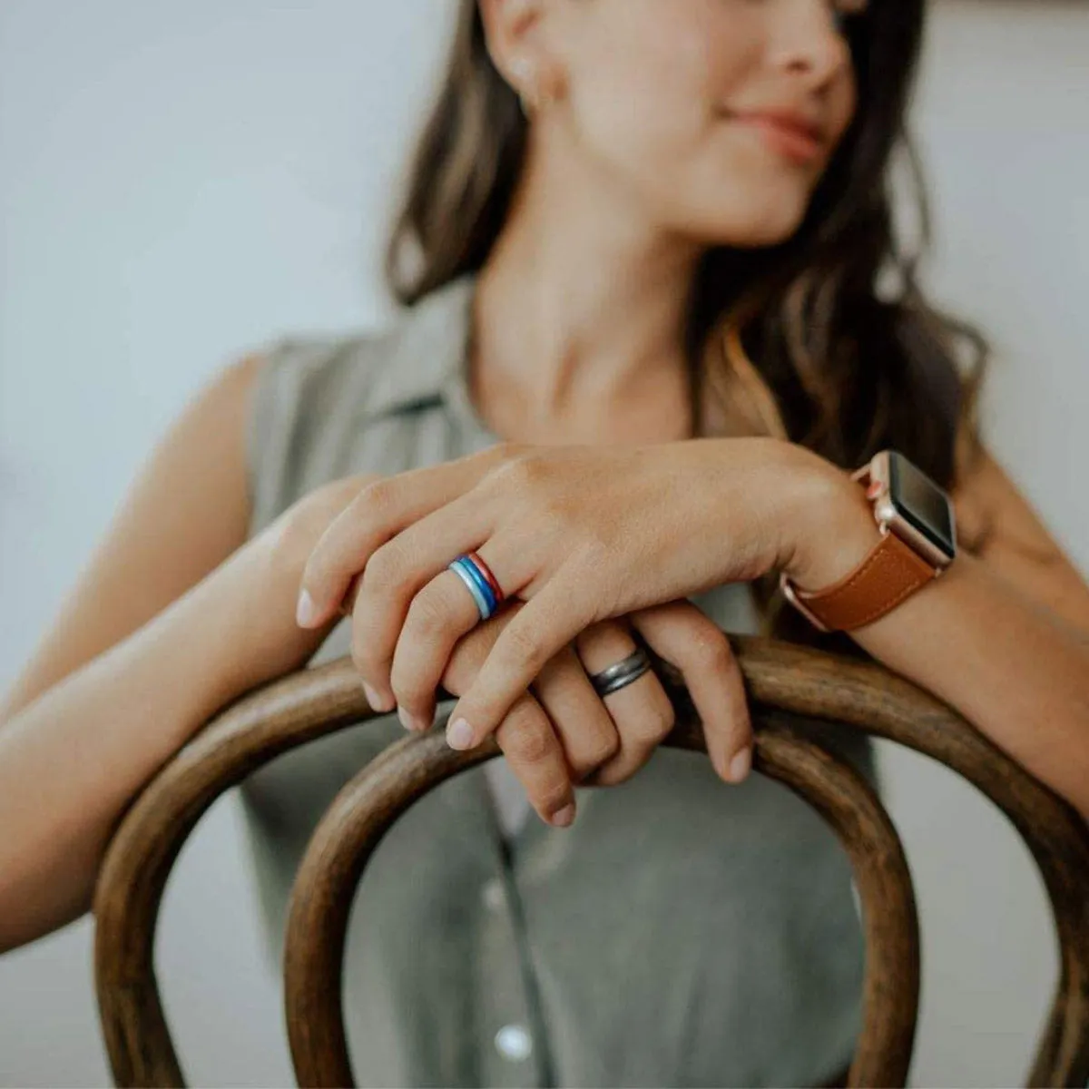 Enso Rings Thin Elements Series Silicone Ring - Black Pearl