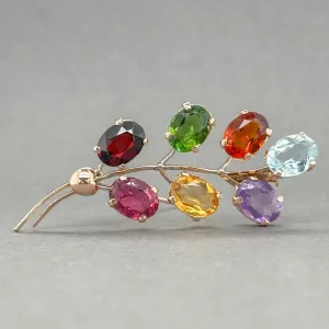 Estate 14K R Gold 7.59ctw Multi-Gemstone Pin