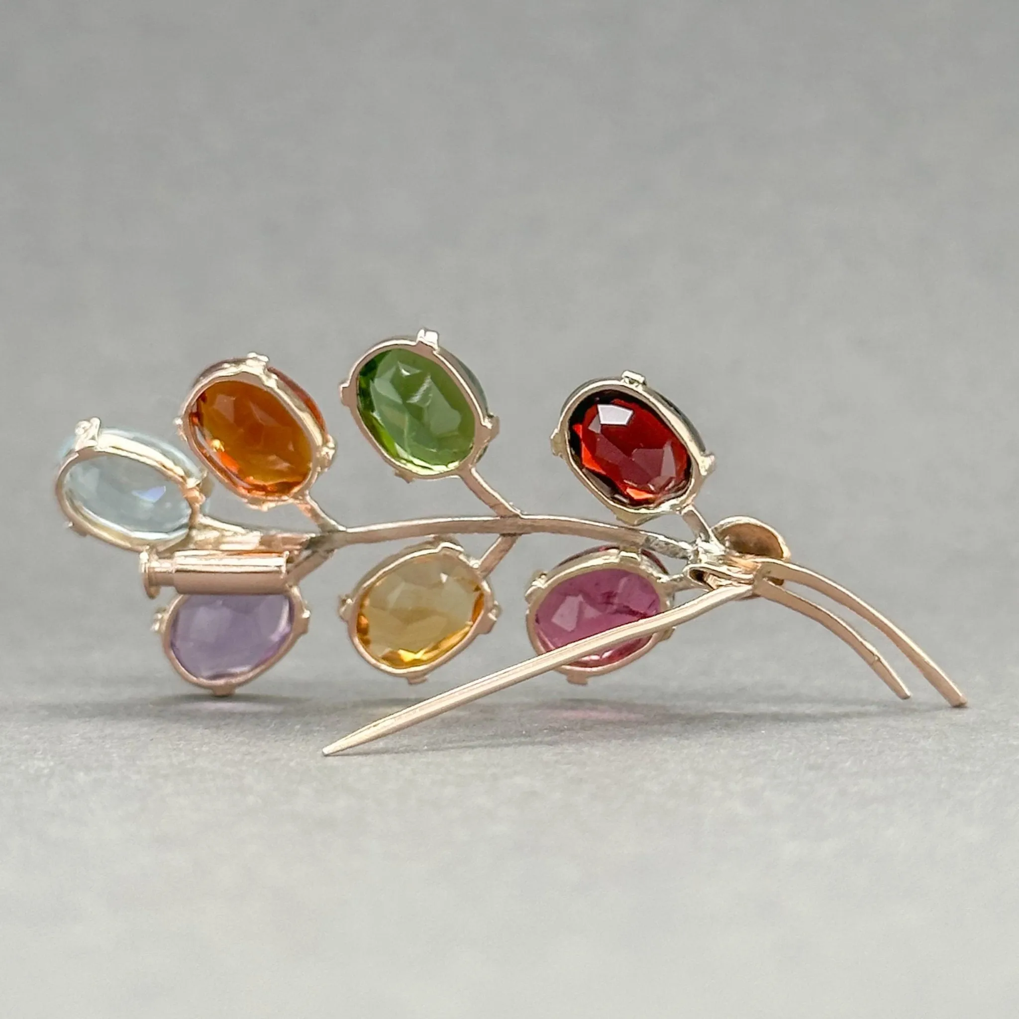 Estate 14K R Gold 7.59ctw Multi-Gemstone Pin