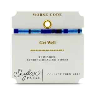 Get Well - Morse Code Tila Beaded Bracelet