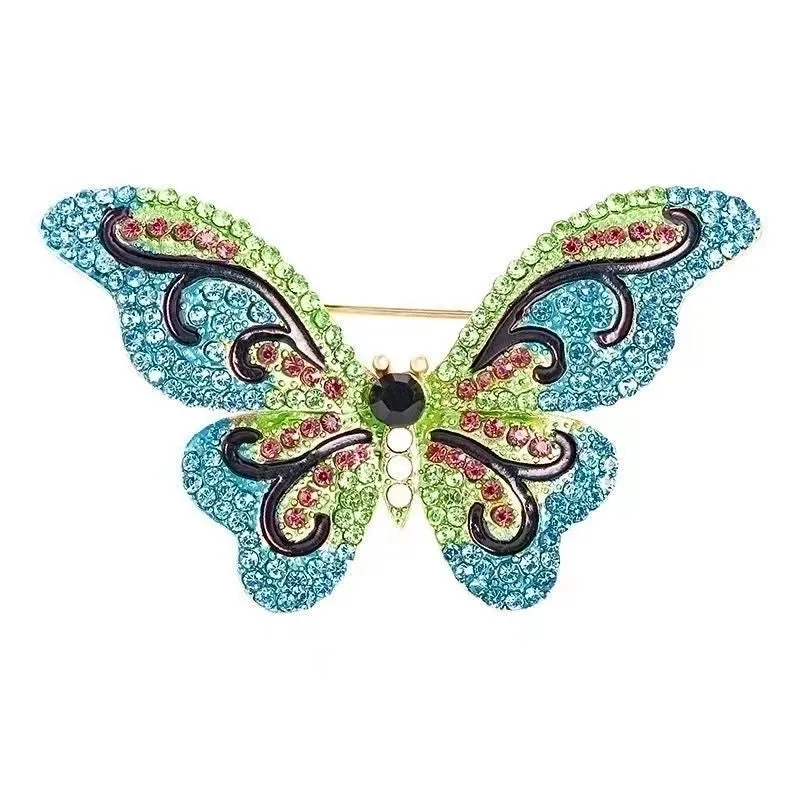 Glam Pin Butterfly Alloy Inlay Rhinestones Unisex Brooches