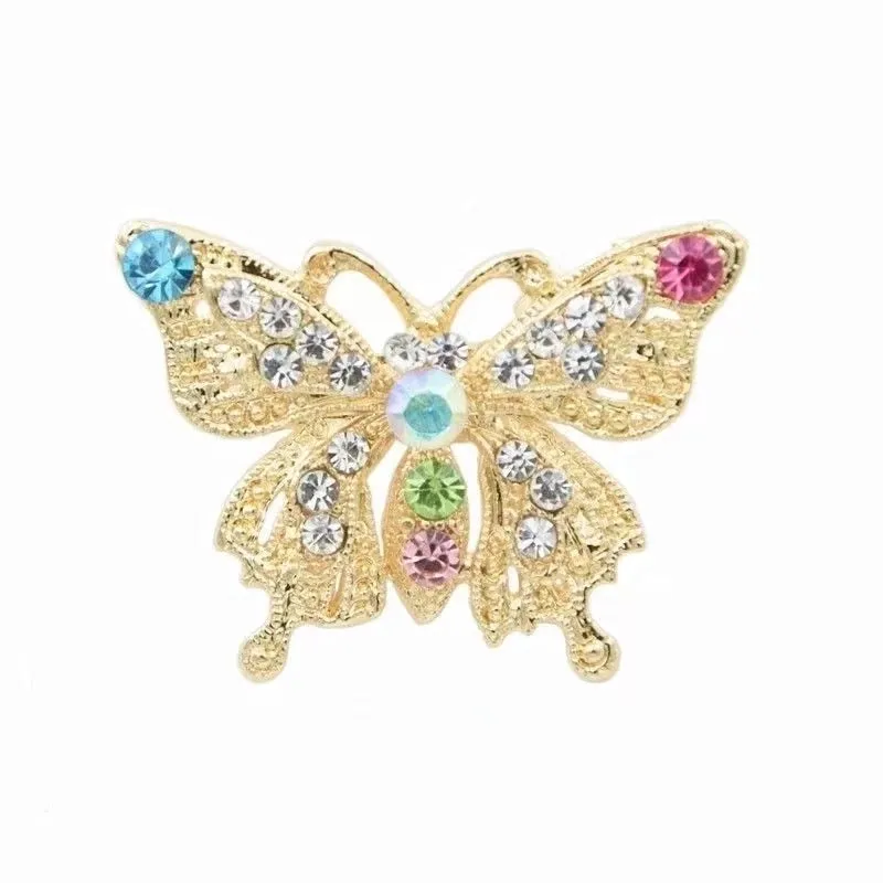 Glam Pin Butterfly Alloy Inlay Rhinestones Unisex Brooches
