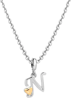 Gold Heart Initial Necklace Women Letter A B C G Dangle H J K L Name Pendant M N Alphabet Silver Love Charm Birthday Anniversary