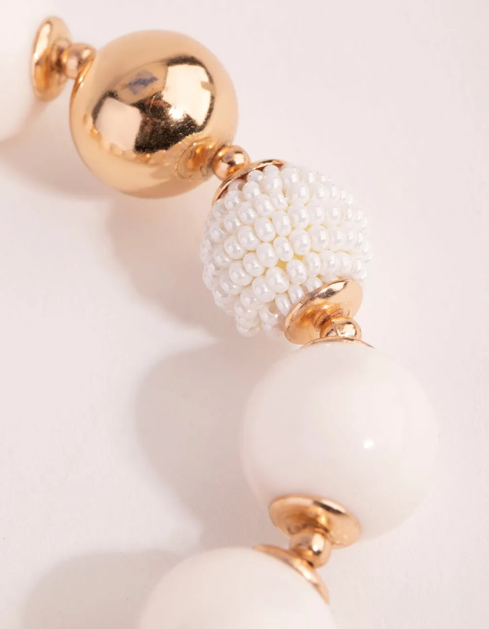 Gold Mixed Texture Beaded Bracelet